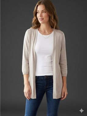 Maurices Light Beige Open-Front Women's Cardigan